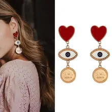 Милые Преувеличенные Глаза сердце губы серьги для женщин Мода Заявление Висячие серьги-капли вечерние аксессуары ювелирный набор