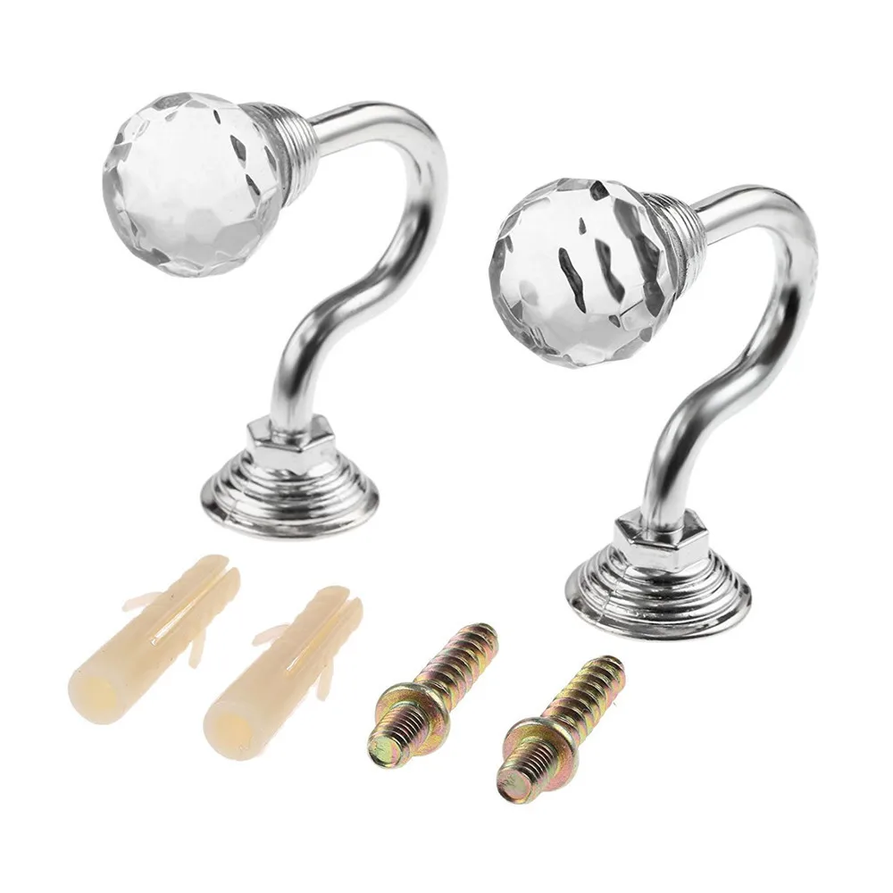 Buy A Pair Crystal And Chrome Tie Back Curtain Hooks