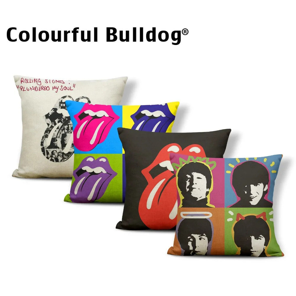 

Character Cushions Combination Pillows Patchwork Beauty Chair House Warming Gifts Throw Cushion Cover Guitar 17X17 Linen
