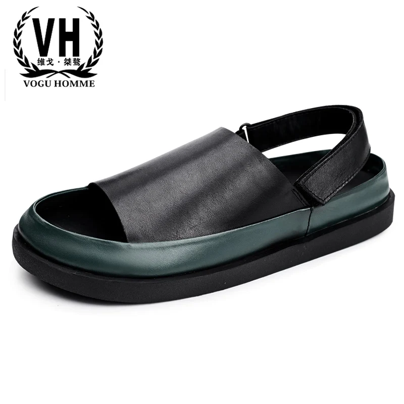 

summer sandals men's Genuine leather Roman shoes outdoor casual shoes men all-match cowhide Sneakers Slippers Flip Flops male