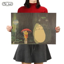 TIE LER винтажный мультяшный аниме постер Тоторо домашний декор ретро крафт настенная бумажная наклейка декоративные картины 51,5X36 см