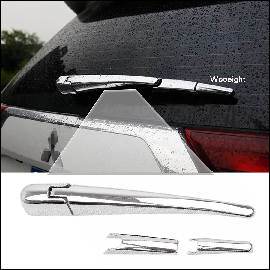 For Mitsubishi Outlander 2013 2014 2015 2016 2017 2018 Chrome Rear Window Wiper Arm Blade Cover Trim Garnish Molding (5)