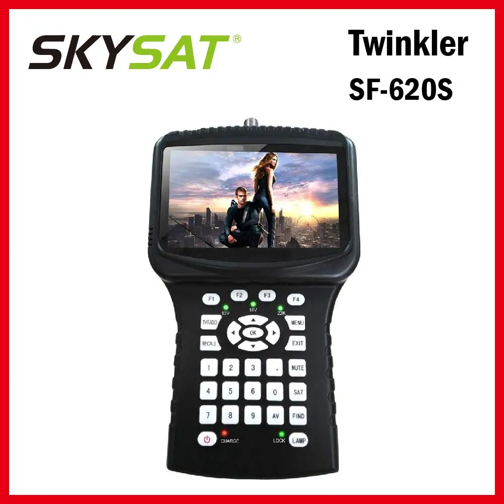 

Twinkler SF 620S Handheld DVB-S2 Satellite Finder Meter with 4.3 inch LCD support Spectrum Analyzer CS PowerVu Biss CCTV Camera