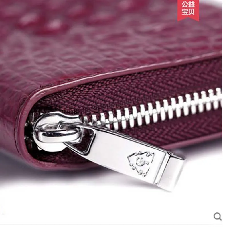 gete 2019 new New real crocodile wallet female long zipper money clip Thai leather lady  hand bag women clutch