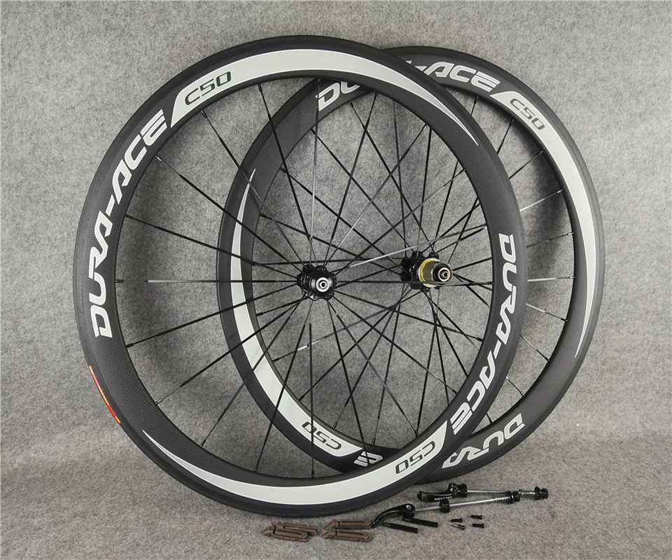 Shimano Dura ACE Bicycle wheelset 3K Matte Clincher C50 50mm carbon road bike wheels with 23mm