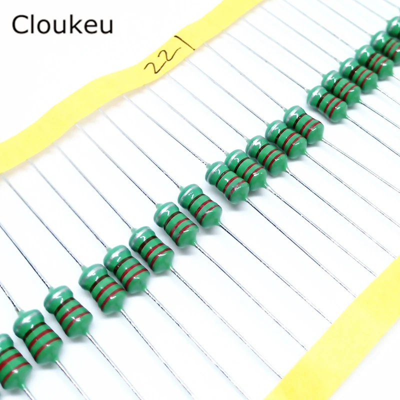 20pcs 1w 220uh 221k Color Code Inductance Inductor 0510 220uh 221k 221