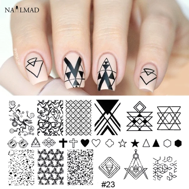 Aliexpress.com : Buy 1pc Negative Space Nail Art Stamping Plate Xmas 1pc Negative Space Nail Art Stamping Plate Xmas Stamp Template Image Plates Triangle Nail Stamp Plate Snowflake - Aliexpress.com : Buy 1pc Negative Space Nail Art Stamping Plate Xmas