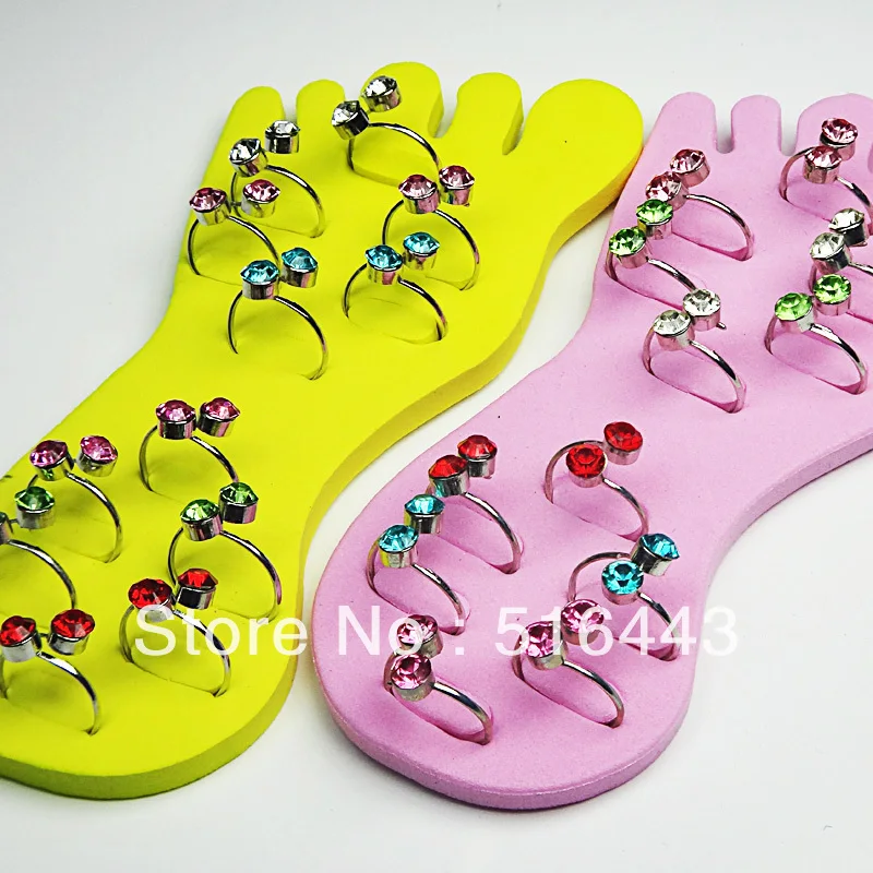 A 626 24PCS Austria Rhinestones S shape Fashion Toe Rings for Women