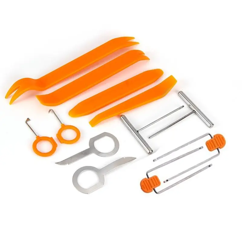 

12pcs Car Door Clip Interior Panel Trim Dash Radio Tools Kits Audio Removal Open Installer Pry Tool Set
