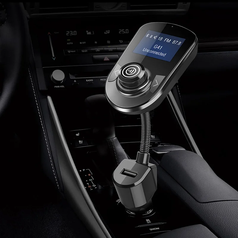 

Car Handsfree Wireless Bluetooth FM Transmitter MP3 Player USB Fast Charging LCD Modulator Car Cigarette Lighter Car Accessories