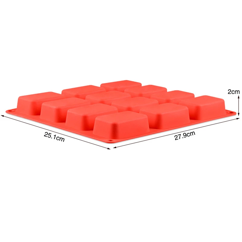 Aomily Silicone 12 Holes Bread Baking Pan Mould Tray Chocolate Cake Mould Dough Pastry Shaper Bakery DIY Baking Gadgets Helper