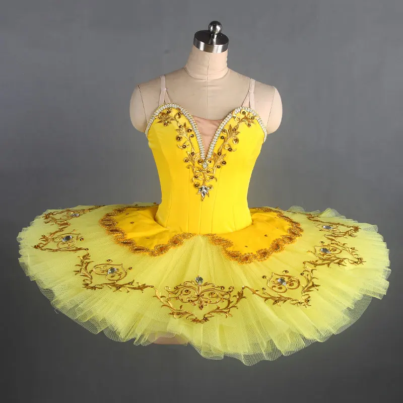 Yellow Professional Pancake Tutu Skirt for Women/Child Ballet