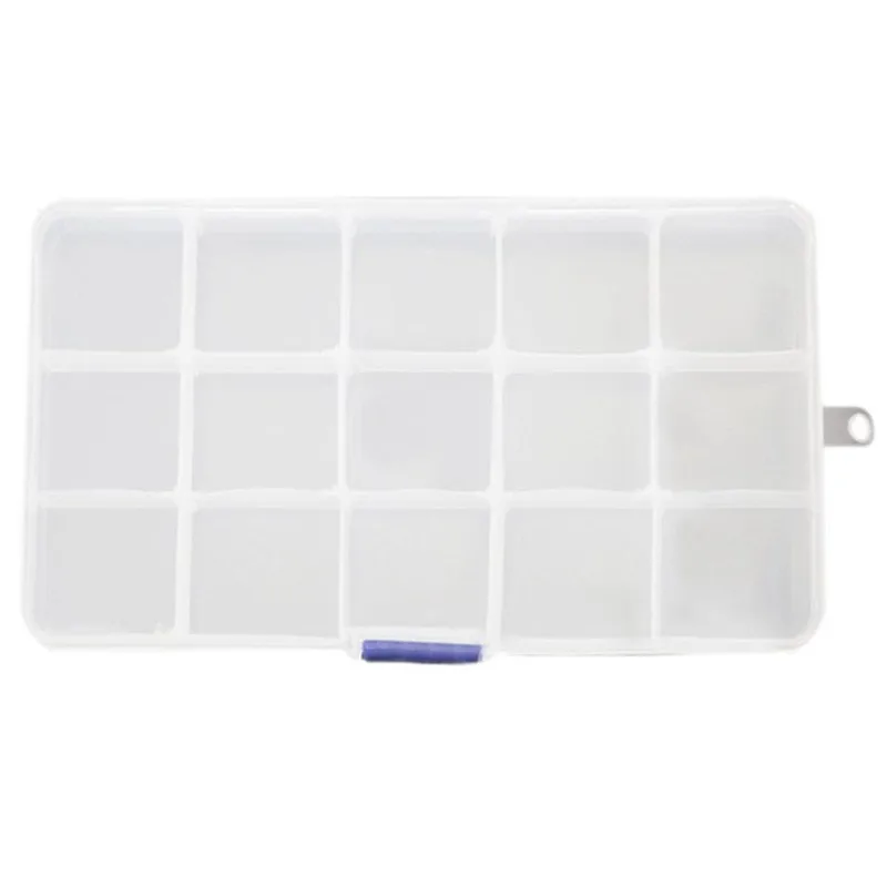 

5 Slots Adjustable Plastic Fishing Lure Hook Tackle Box Storage Case Organizer