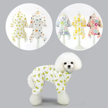 

Dog Pajamas Cotton for Small Medium Dog Puppys, Teddy Chiwawa Pomeranian Cartoon Jumpsuits & Rompers, Spring Summer Pink Clothes