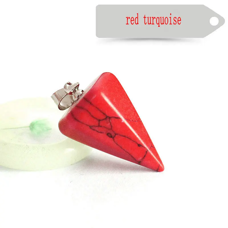 

pendulum Necklaces & pendants Natural Stone Amulet Healing Pyramid reiki pendulums for dowsing Charms Chakra for Men & Women