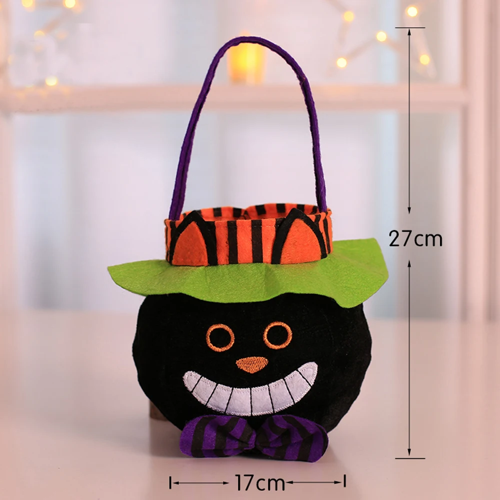 Trick Or Treat Cute Gift Bucket Halloween Tote Bag Candy Handbag For Kids C