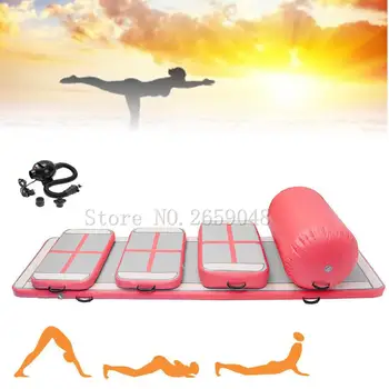 

Free Shipping 6pcs/set Inflatbles Inflatable Gymnastics Airtrack Tumbling Mat Air Track Floor Yugo Mats The Whole Sets With Pump