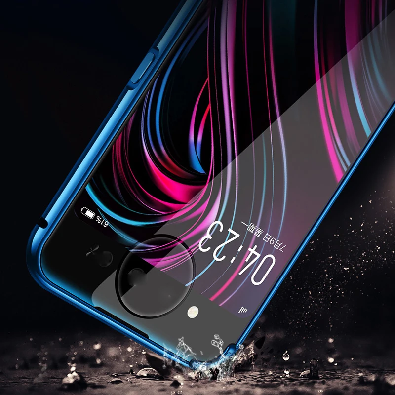 Роскошный Магнитный адсорбционный чехол для OPPO Reno, металлическая рамка, прозрачный чехол из закаленного стекла для OPPO Reno, Магнитный флип-чехол s OPPORENO