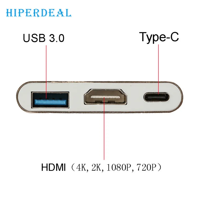 Hiperdeal 2017 Тип C до 4 К HDMI USB 3.0 зарядки HUB адаптер USB-C 3.1 конвертер для MacBook сентябрь 4