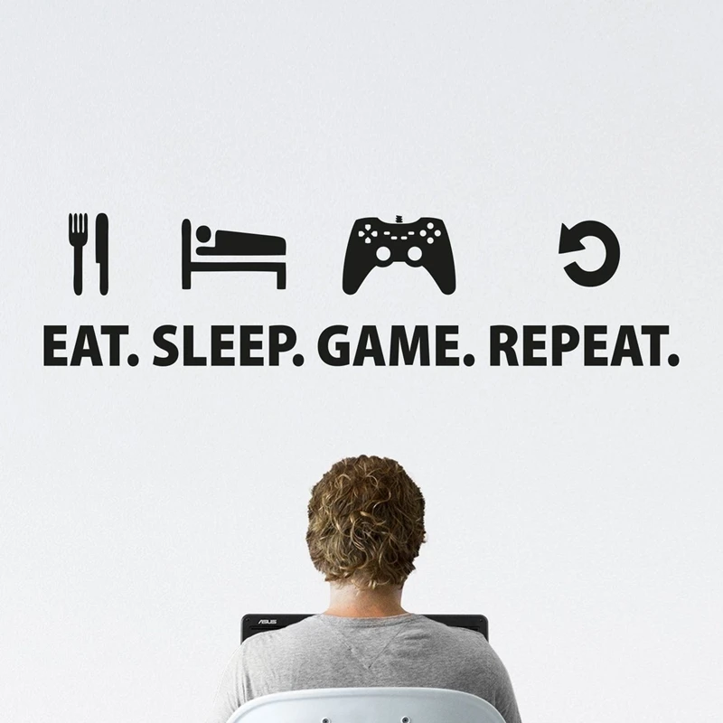 DCTAL Eat Sleep игровая этикетка повторная наклейка для игровой комнаты в виде игрока