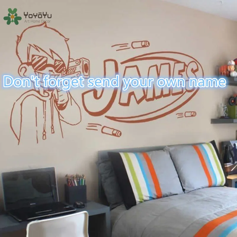 Yoyoyu Wall Decal Vinyl Art Room Decoration Nerf Guy Gun Inspired Yoyoyu Wall Decal Vinyl Art Room Decoration Nerf Guy Gun Inspired Bedroom Sticker Boys Personalised Home Mural Yo583 In Stickers From