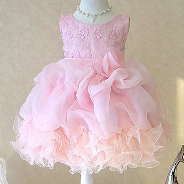 New Girl Dresses Elegant Flowers Kids Party Clothes Wedding Pageant
