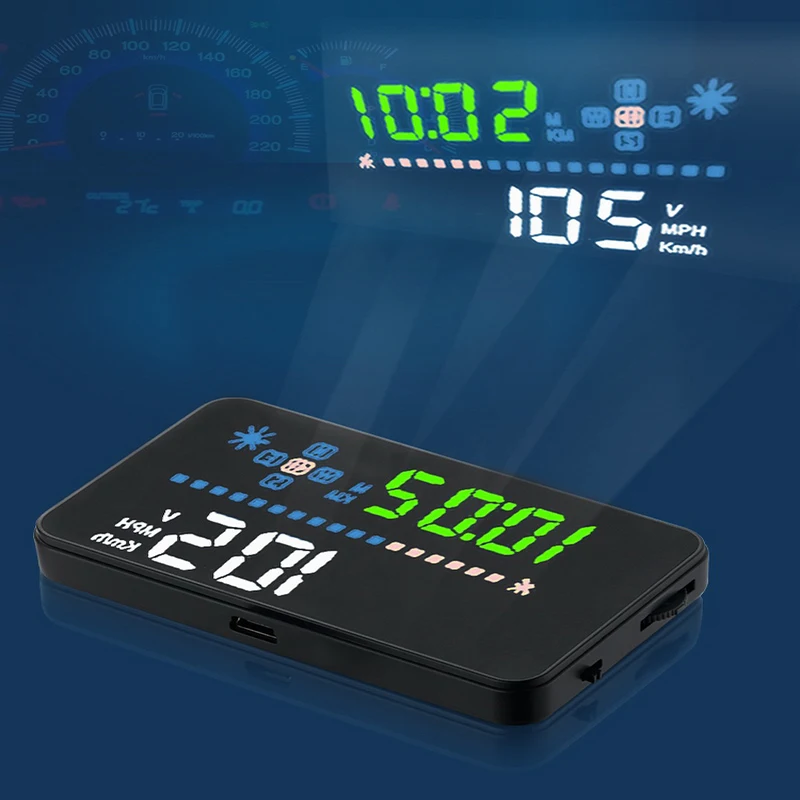A3 на лобовое стекло Дисплей HUD 3,5 дюймов на лобовое стекло автомобиля Smart Digital одометр для часов Спидометр Напряжение ometer Дисплей