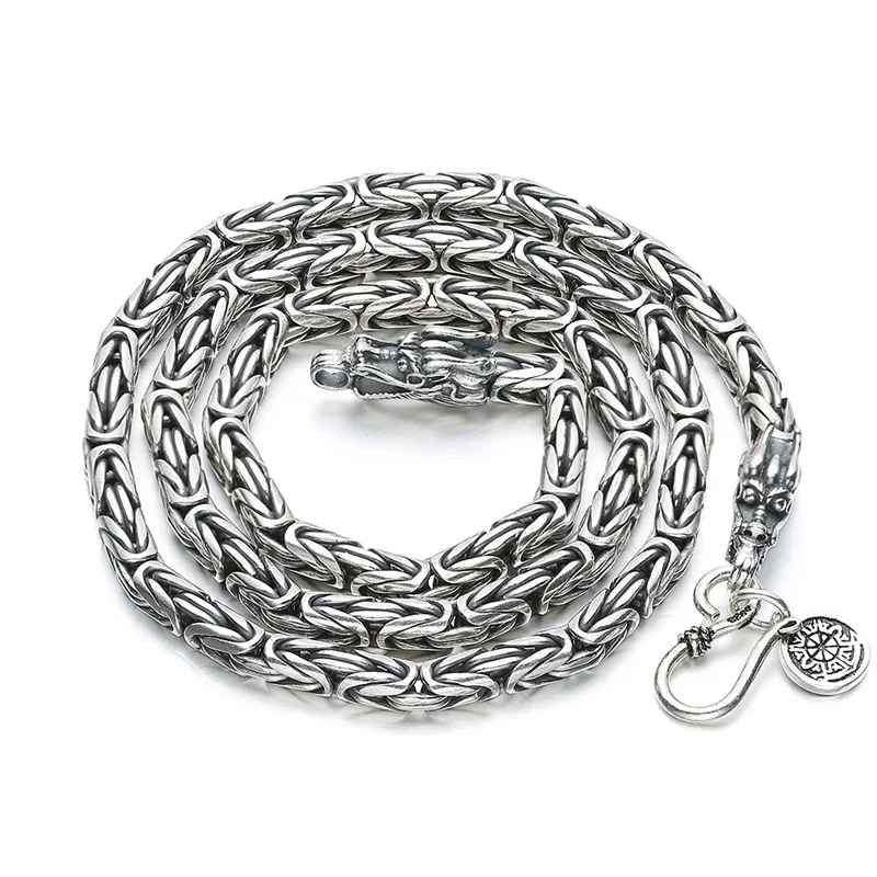 V. YA S925 мужские цепи 925 пробы Серебряное ожерелье для мужчин дракон застежка Тяжелая Толстая цепочка ожерелье тайское серебро ручной работы ювелирные изделия