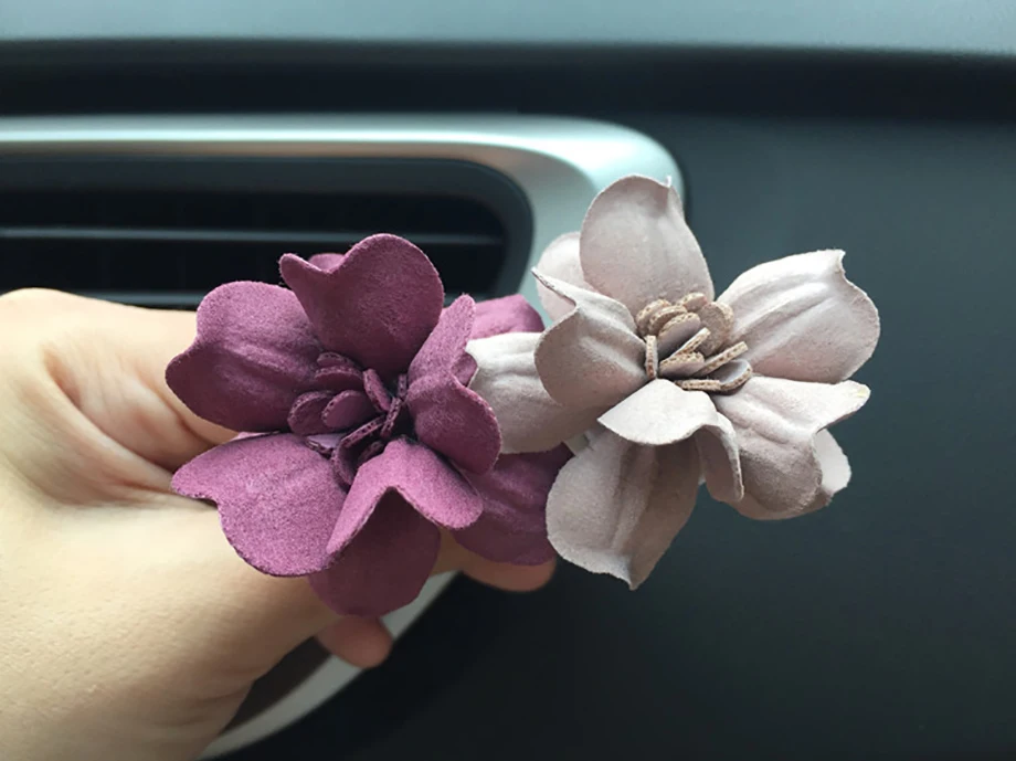 3D ручной работы цветок вентиляционный зажим для автомобиля духи освежитель воздуха в автомобильный Ароматический диффузор Авто Декор интерьера Аксессуары для девочек