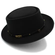 Модная женская и мужская шляпа из свинины, шерстяная шляпа для папы, плоская шляпа-федора для джентльмена, геймера, чародейка, шляпа Трилби, размер 58 см