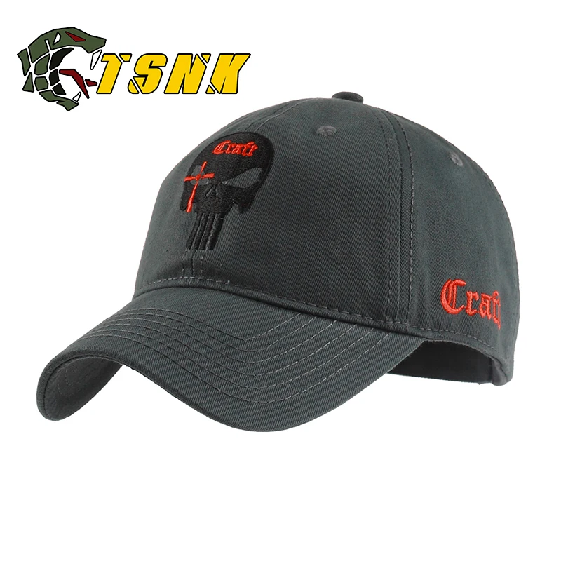 TSNK Cotton Baseball Cap Branded Women Men Tactical Army Caps Seals Punisher American Sniper