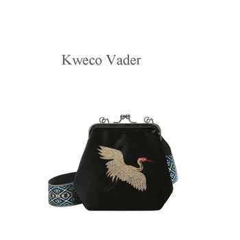 

Fashion Women Bags Designer 2018 Handbags Wool Embroidery Wide Shoulder Straps Shoulder Messanger Bags Small Flap Tide