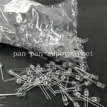 100 шт. 5 ММ ультрафиолетовый 395nm 400nm УФ светодиодный светильник с диодом 5 мм УФ светодиодный(ультрафиолетовый фиолетовый 5 мм круглый прозрачный объектив