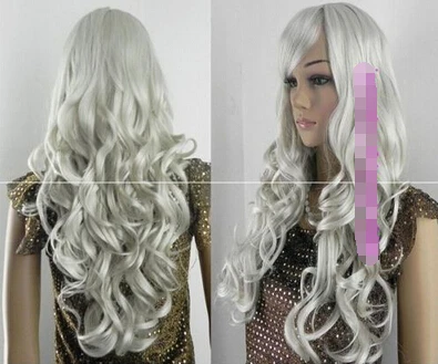 WangAA песни wig.01372 бесплатная доставка НОВЫЙ КОСПЛЕЙ ДЛИННЫЕ БЛЕДНО-БЕЛЫЙ КУРЧАВЫХ