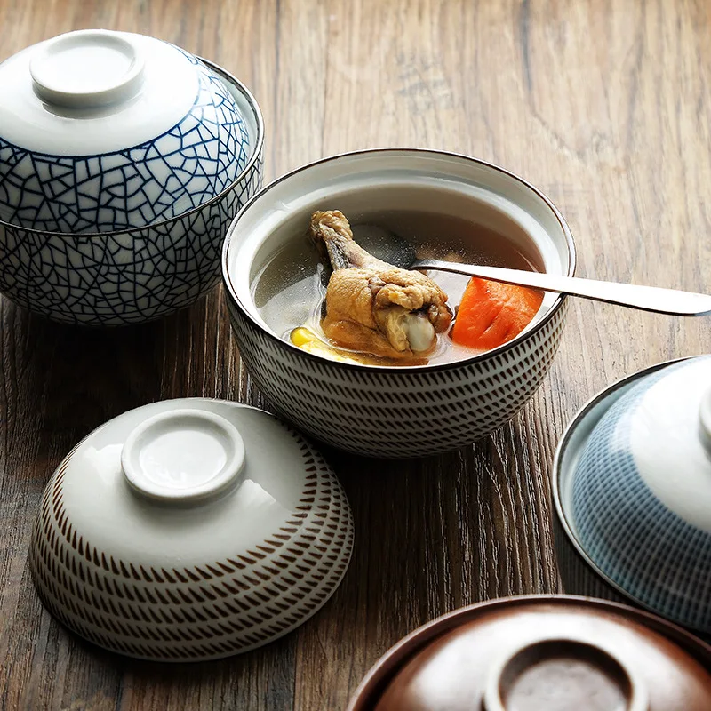 KINGLANG японский стиль керамическая подглазурная краска цвет для супа риса чаша тушеная мисо супница посуда