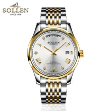 SOLLEN Fashion Luxury Brand Full Steel Tourbillon Watch Automatic Men Wristwatch Men Mechanical Steel Watches Relogio Masculino luxury brand men business casual waterproof mechanical watches full stainless steel watch military wristwatch tourbillon relogio