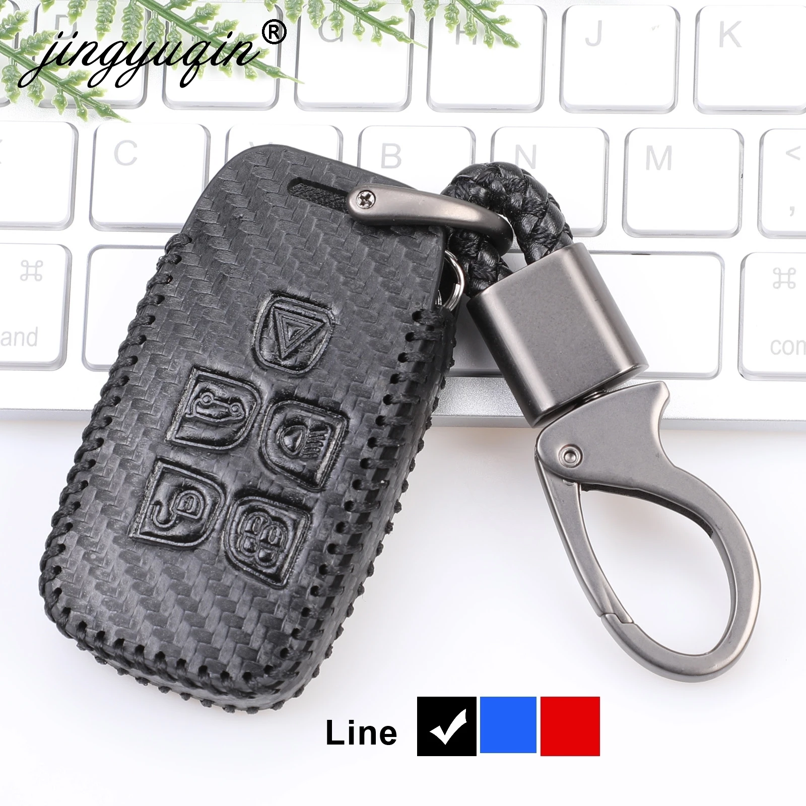 

Carbon Key Cover For Jaguar XE XJ XJL XF C-X16 Guitar Land Rover A9 Range Rover Sport Evoque Freelander 2 Discovery Leather Case