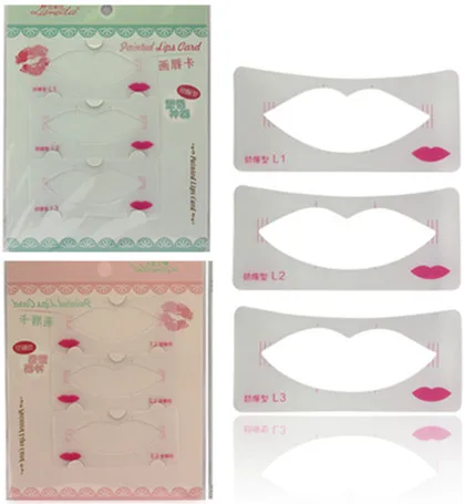 

3pcs Lip Liner Stencils 3 Lip Model Styles Lip Line Template Stencil DIY Make up Tools