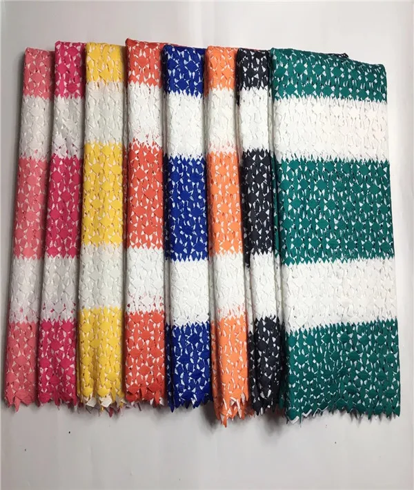 

New high quality African swiss voile water soluble print lace fabric for dress,nigerian multi Stamp cord lace 5yards/lot j25t6-1