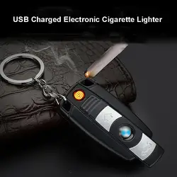 Оригинальная Зажигалка Ветрозащитная электронная ультратонкая USB Зажигалка электронная сигарета зарядное устройство с фонариком