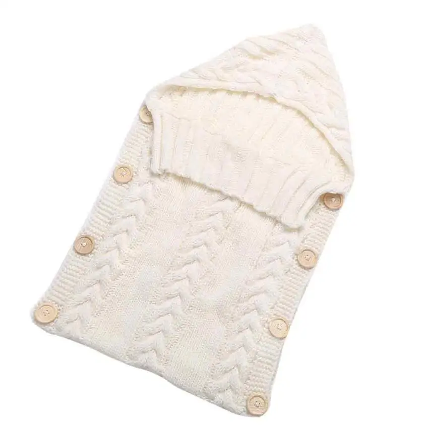 Детское шерстяное Пеленальное Одеяло конверт для Новорожденные Девочки Мальчики вязать крючком зимний свитер спальный мешок MUQGEW