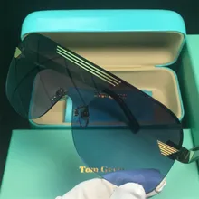 Большие овальные женские солнцезащитные очки Роскошные брендовые модные плоские красные черные прозрачные линзы цельные мужские солнцезащитные очки UV400