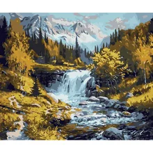 Рамка Снежная гора DIY картина по номерам набор современный домашний настенный художественный Рисунок акриловая окраска по номерам