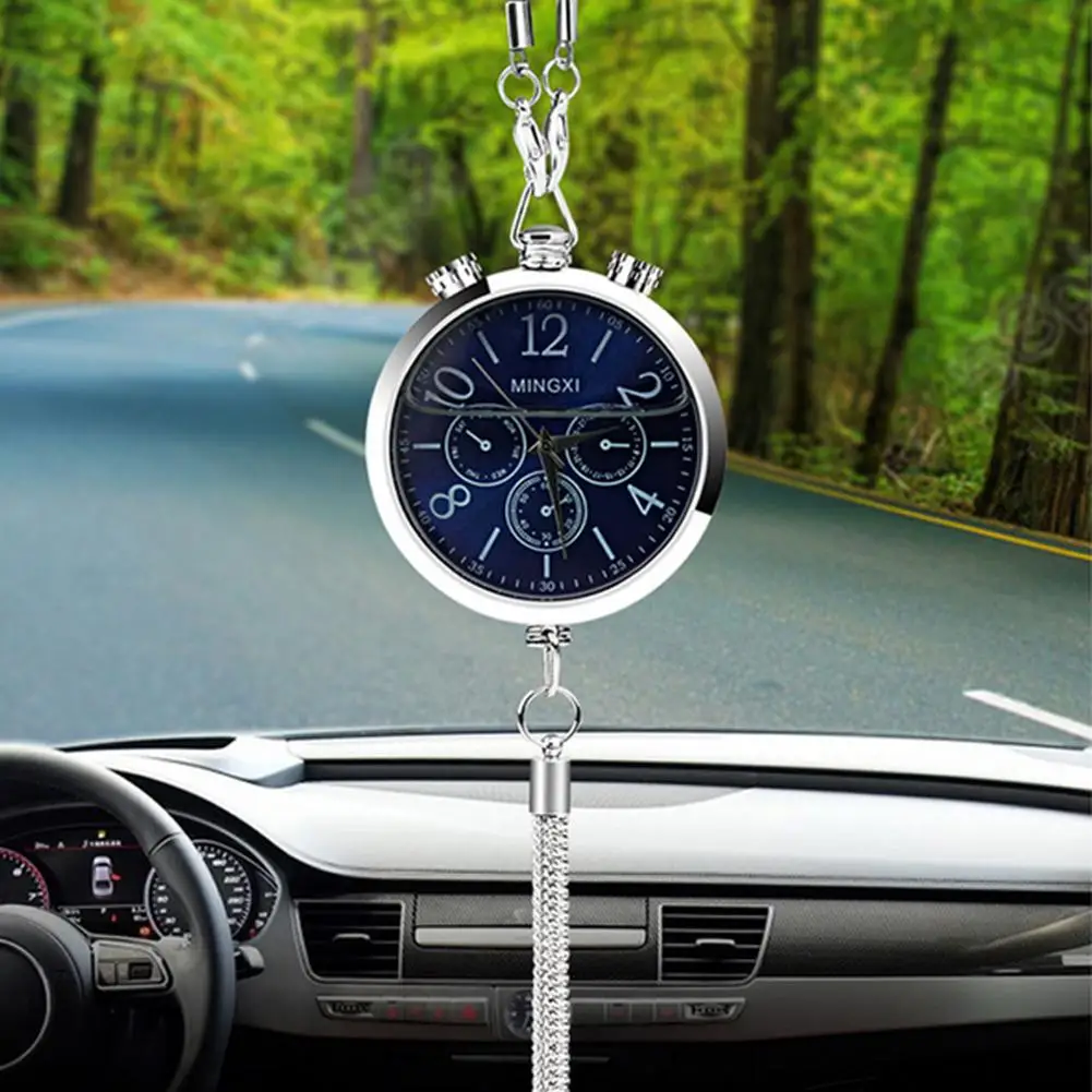 

Car Perfume Filled Clock Pendant Interior Decor Rearview Mirror Hanging Ornament