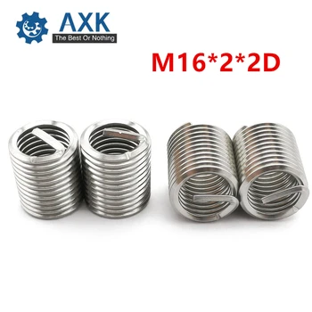 

20Pcs M16*2*2D Screw Thread Insert A2 Stainless Steel 304 Fasteners Repair Tools Kit Coiled Wire Helical Screw Sleeve Set