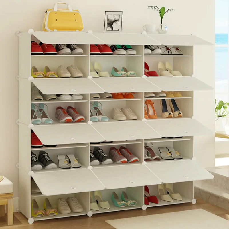 

Simple Shoe Cabinet Modern Shoes Storage Rack Multi-layer Free Assembly Economical Dust-proof Household Shoes Box Space-saver