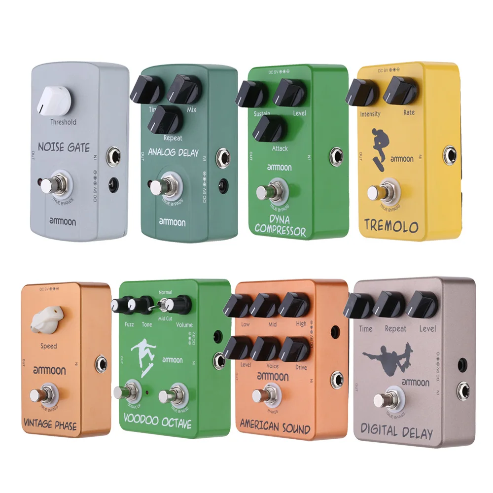 US $24.79 ammoon Electric Guitar Pedal 9 Types Guitar Effect Pedal True Bypass High Quality Guitar Parts amp Accessories