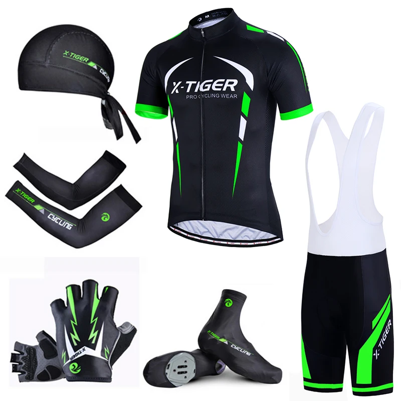 X-Tiger мука зеленая профессиональная велосипедная одежда быстросохнущая для гонок