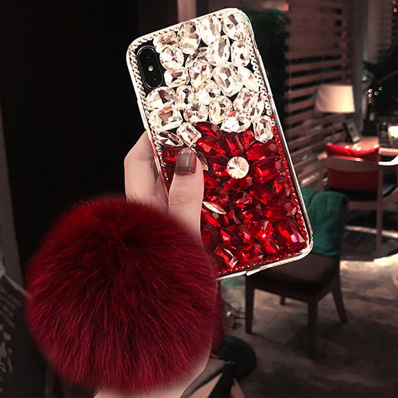 Для Xiaomi 9 SE 5 5S Plus 5X 6 3 для Redmi 7 Note 4 4X 5A чехол телефона с алмазными блестками красный