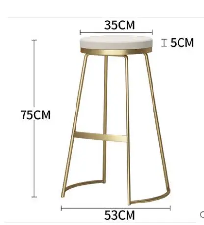 Nordic Iron Art Household Bar Chair Modern Simple Bar Chair High Stand Bar Chair Bar Chair Beauty Bench - Цвет: 11